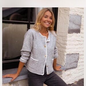 Crown & Ivy Gray Button-Up Jacket